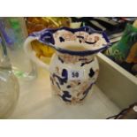 A Masons ironstone blue and cream, Mandalay jug, a.