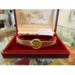 A 9ct Gold Longines, quartz watch,