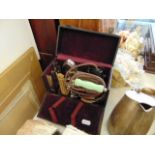 A cased 1930's travel set, stove, iron etc.