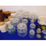 A qty of old glass storage jars etc.