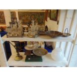 A qty of metalware inc. cruet sets etc.