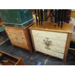 A pair of decorative Victorian four draw chests
