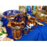 A qty of lustre ware