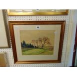 A framed watercolour, landscapes, Bohemian,