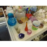 A qty of coloured and other glassware