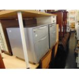 Two pairs of metal filing cabinets