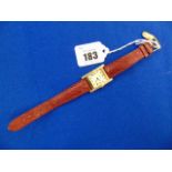 A Kiki McDonough 18ct Gold watch with leather strap