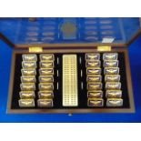 A House of Faberge Imperial boxed Gold plated 22k and dark blue enamel gulloiche inlay,
