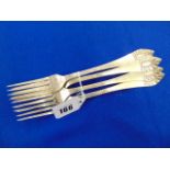 Four hallmarked Danish Silver forks,