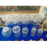 A qty of old glass storage jars etc.