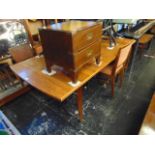 A Mid-century Scandinavian Teak extending dining table and eight chairs ( six chairs and two