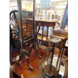 Two occasional tables, mirror,