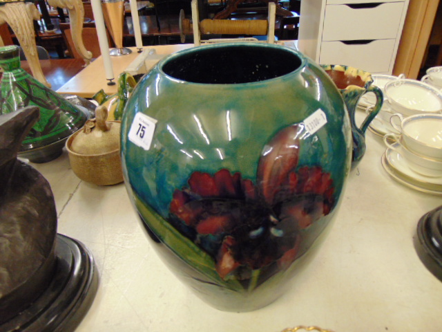 A large early Moorcroft vase/ lamp base,