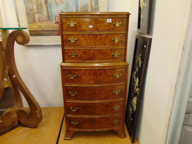 A small Walnut chest on chest