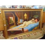 A large framed oil on canvas,