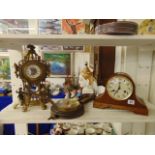 A brass decorative clock,