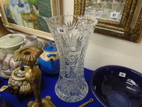 A large crystal vase,