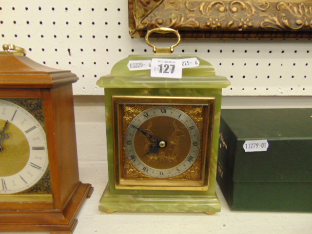 An Onyx Mappin and Webb clock a.