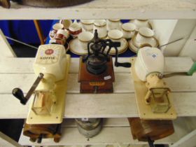 Three Antique coffee grinders