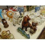 Six large Staffordshire animal figure