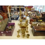 A qty of brass ware inc.