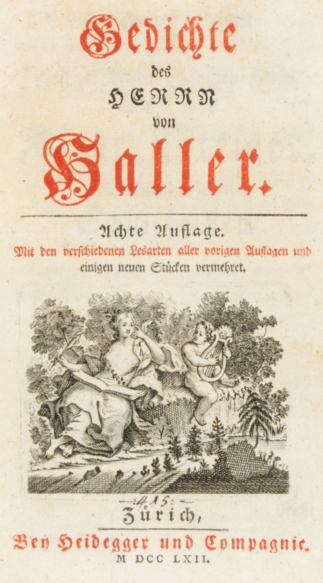 Haller, Albrecht von. Gedichte. Achte