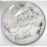 IGGY POP AND THE STOOGES - SIGNED DRUM SKIN.