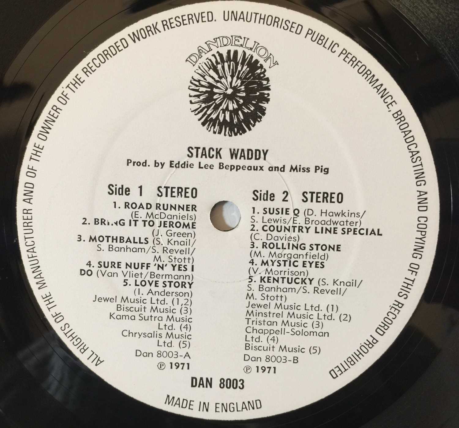STACK WADDY - S/T LP (UK ORIGINAL W/ INSERT - DAN 8003) - Image 6 of 6