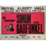 SIMON AND GARFUNKEL - A RARE 1967 ROYAL ALBERT HALL CONCERT POSTER.