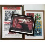 JAMES, THE PRODIGY & RADIOHEAD FRAMED POSTERS.