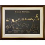 ROXY MUSIC SIGNED FRAMED TOUR POSTER.