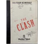 THE CLASH - A RARE ITINERARY FOR THE 1982 CANCELLED TOUR.
