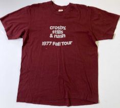 CROSBY STILLS AND NASH 1977 TOUR T-SHIRT.