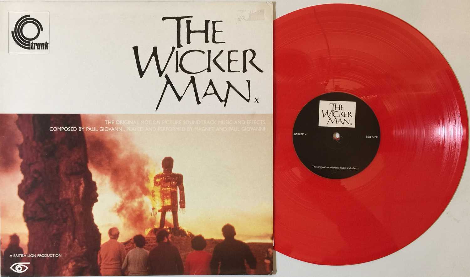 MAGNET AND PAUL GIOVANNI - THE WICKER MAN LP (ORIGINAL 1998 UK RED VINYL PRESSING - TRUNK RECORDS BA