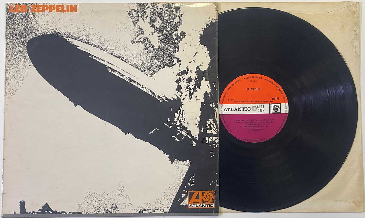 LED ZEPPELIN - LED ZEPPELIN 'I' LP (ORIGINAL UK 'SUPERHYPE' LP/SECOND SLEEVE - ATLANTIC 588171)