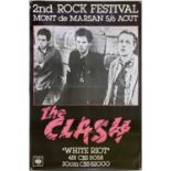 THE CLASH - RARE 1977 FRENCH CONCERT POSTER.