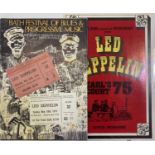 LED ZEPPELIN / BATH FESTIVAL - PROGRAMMES AND TICKETS.