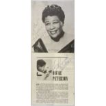 ELLA FITZGERALD / OSCAR PETERSON AUTOGRAPHS.