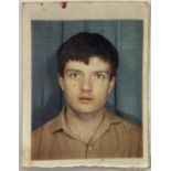 JOY DIVISION - IAN CURTIS - A SIGNED PASSPORT PHOTOGRAPH - THE LAST PHOTO OF IAN.