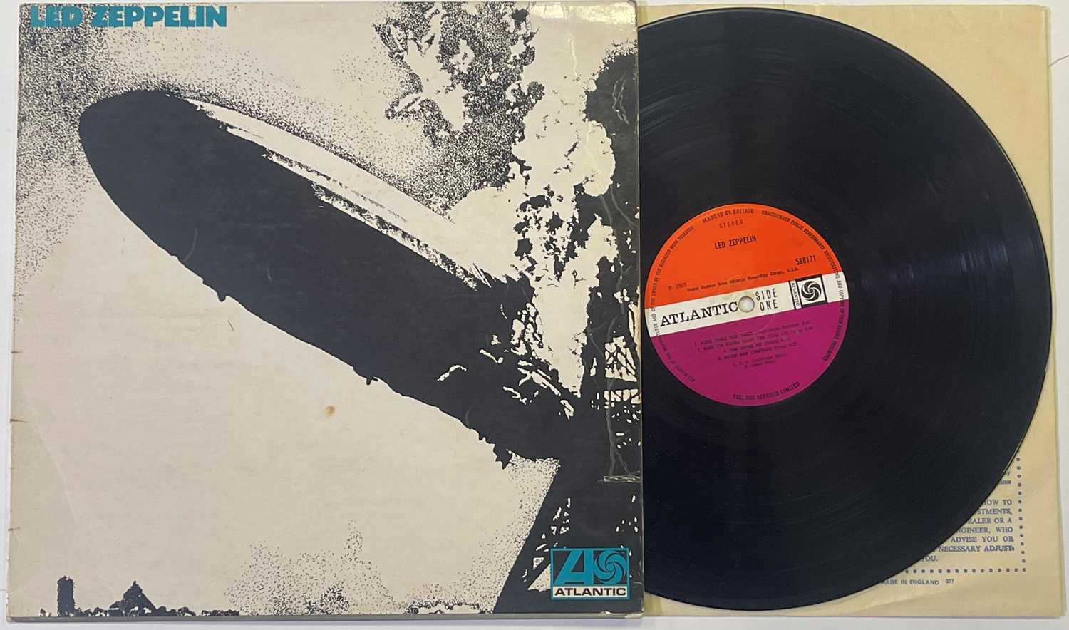 LED ZEPPELIN - LED ZEPPELIN 'I' LP (ORIGINAL UK 'TURQUOISE' LETTERING/SUPERHYPE COPY - ATLANTIC 5881