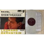 BERNSTEIN - RAVEL/ SHOSTAKOVICH: PIANO CONCERTOS LP (SIGNED - STEREO - 835525 AY)