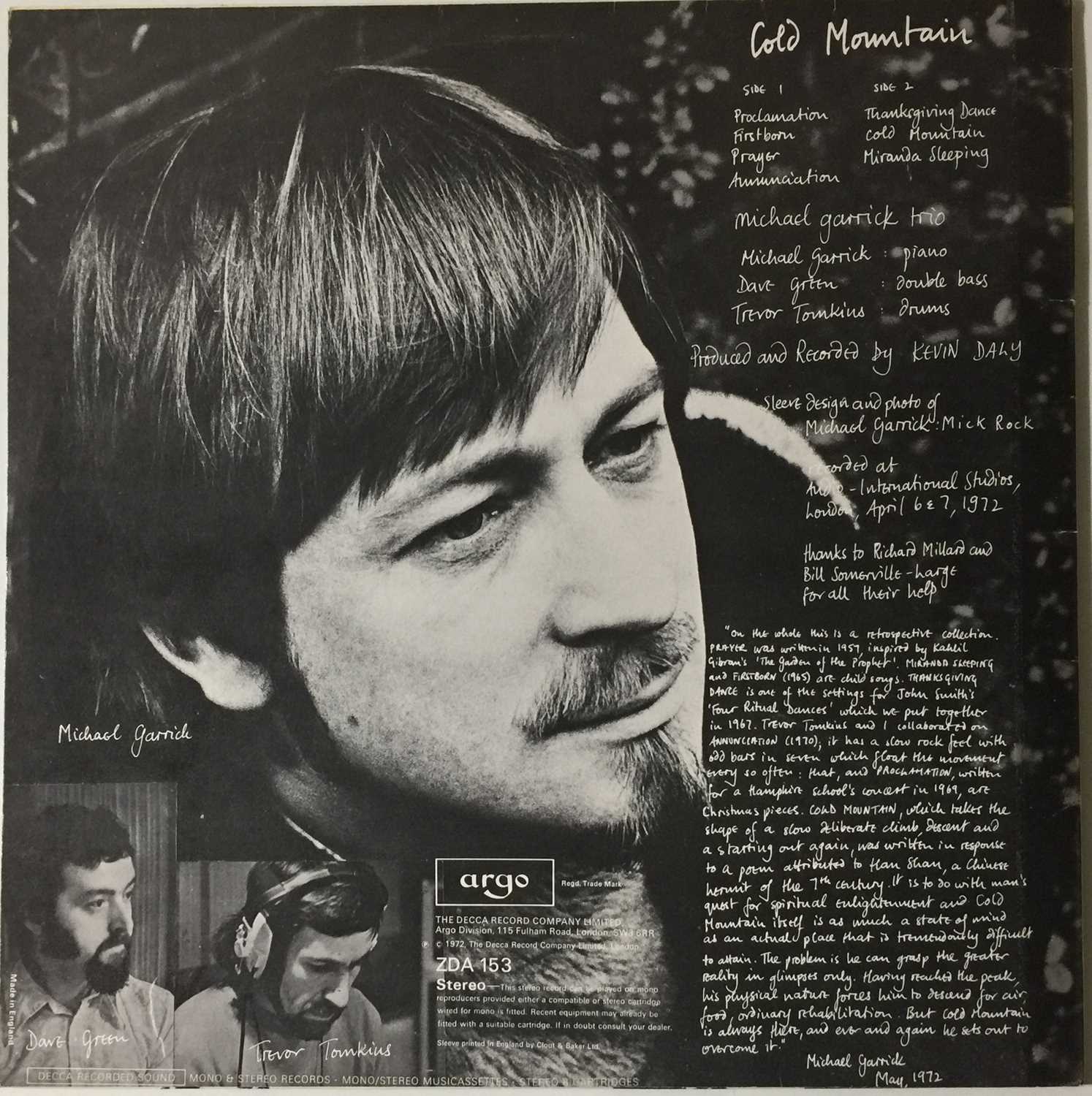 MICHAEL GARRICK TRIO - COLD MOUNTAIN LP (UK STEREO - ZDA 153) - Image 3 of 5