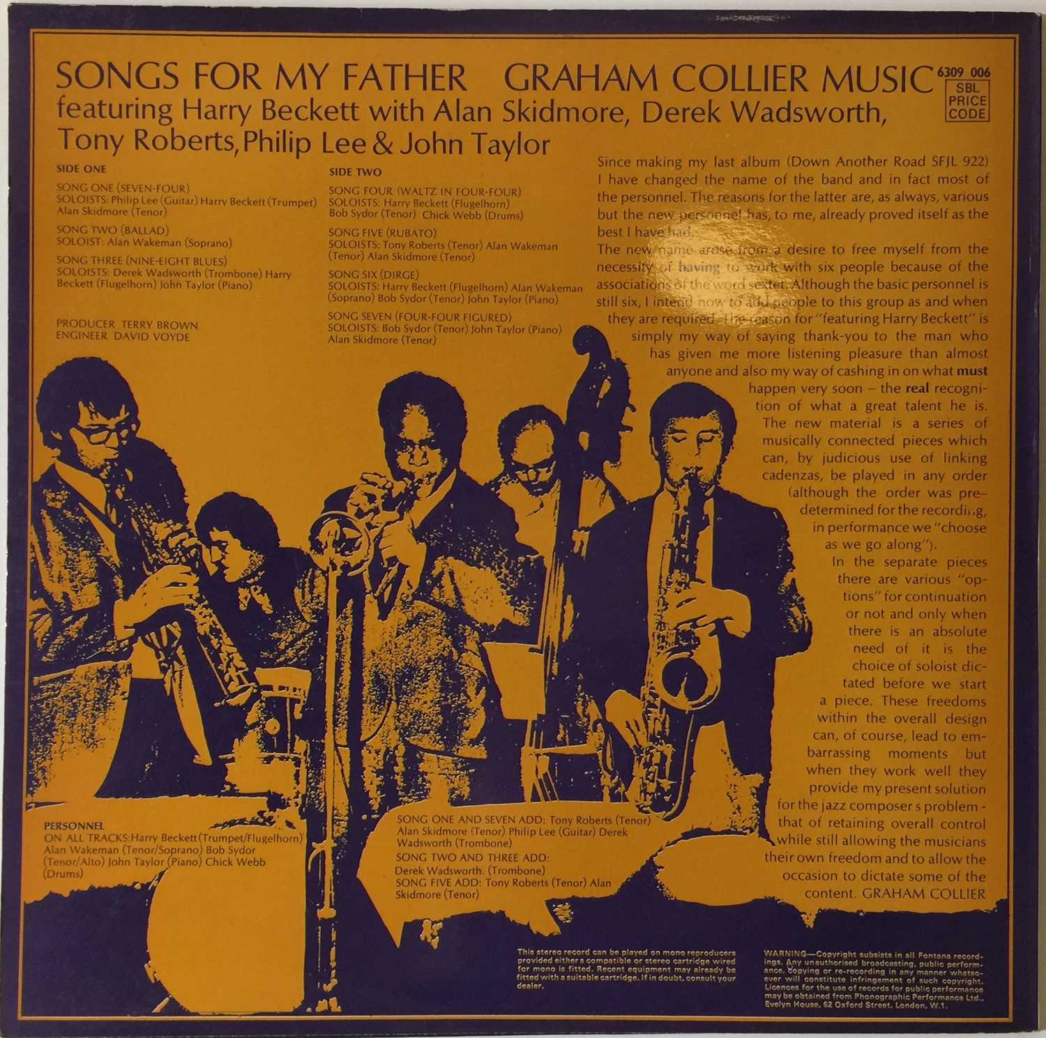 GRAHAM COLLIER MUSIC - SONGS FOR MY FATHER LP (UK PHILIPS - 6309 006) - Image 3 of 5