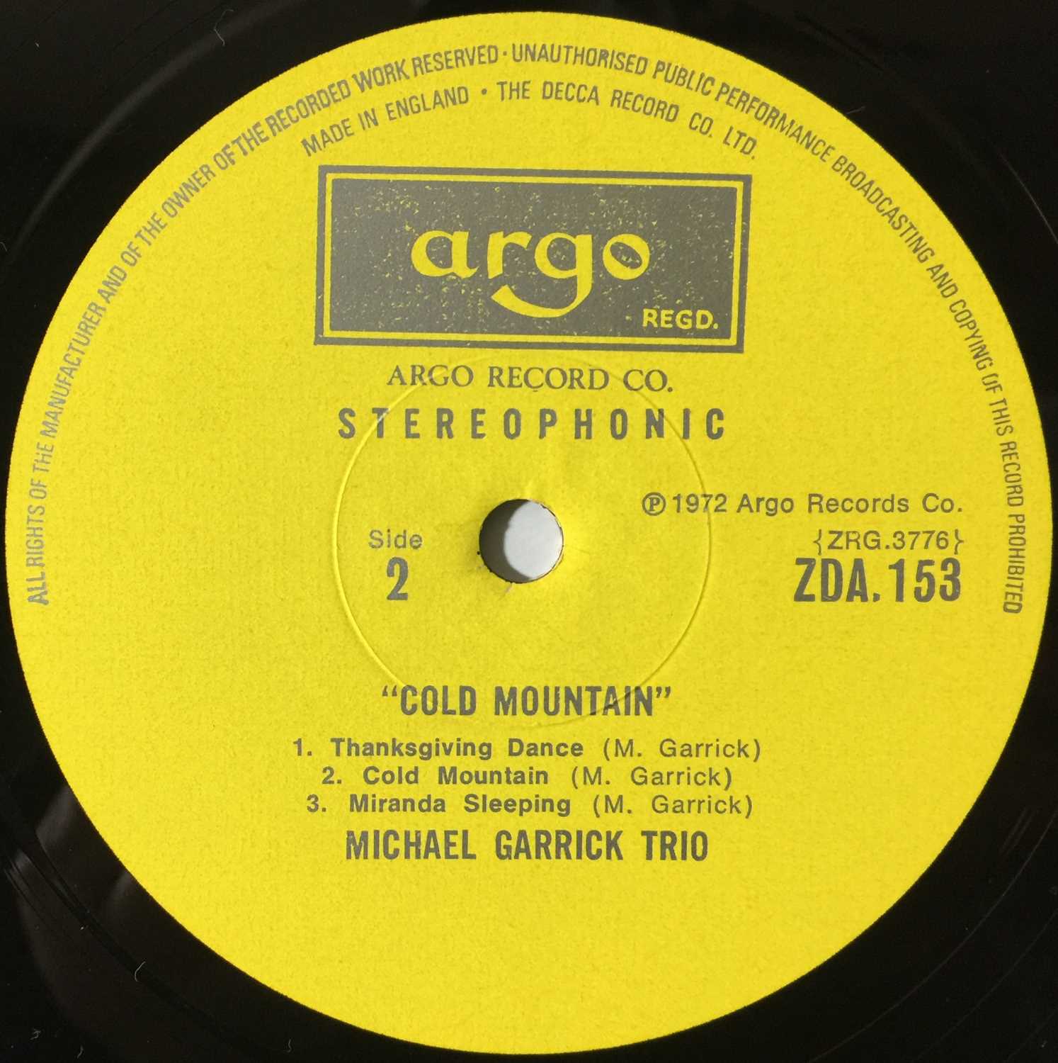 MICHAEL GARRICK TRIO - COLD MOUNTAIN LP (UK STEREO - ZDA 153) - Image 5 of 5