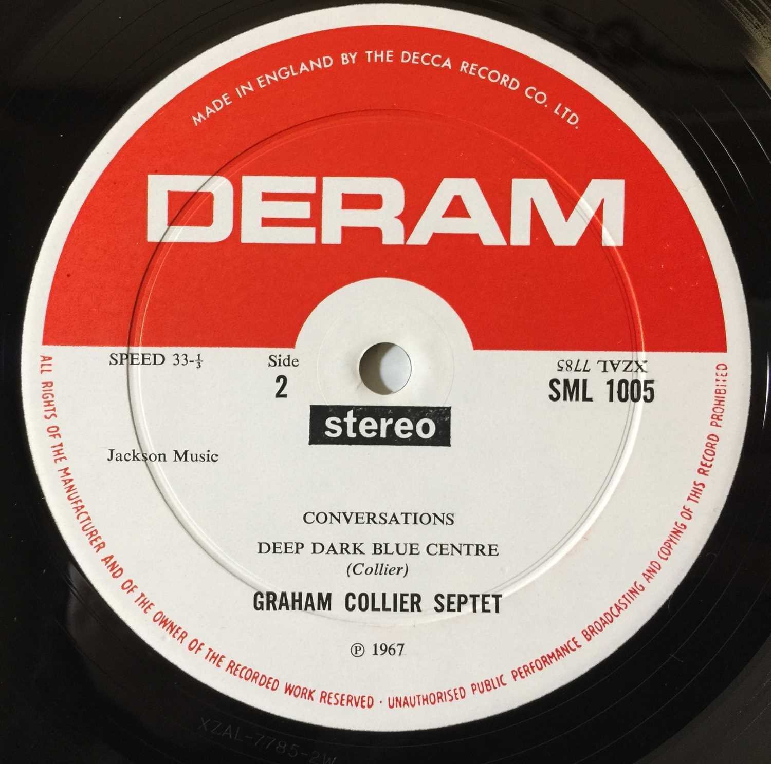 THE GRAHAM COLLIER SEPTET - DEEP DARK BLUE CENTRE LP (UK DERAM - SML 1005) - Image 5 of 5