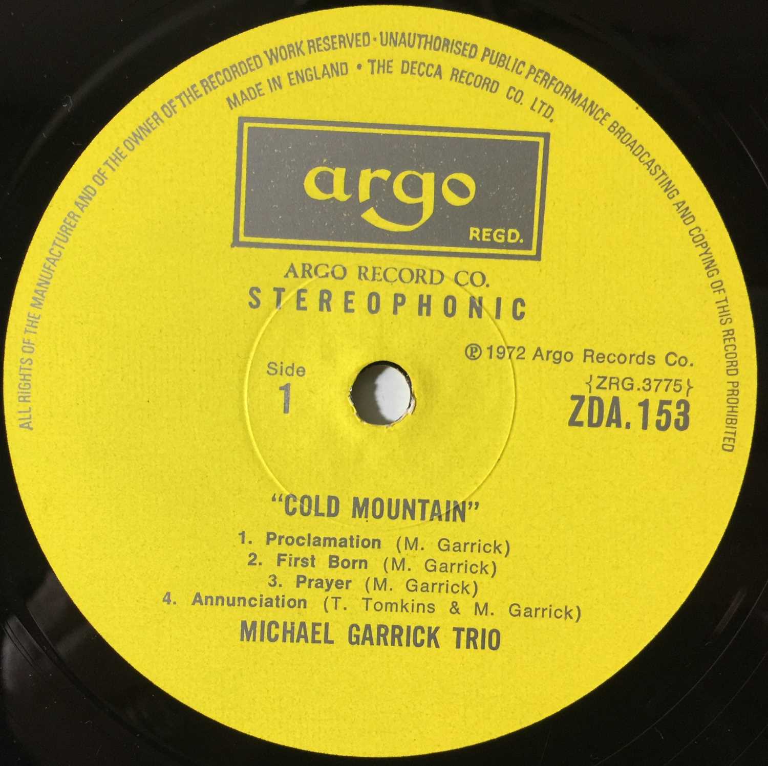 MICHAEL GARRICK TRIO - COLD MOUNTAIN LP (UK STEREO - ZDA 153) - Image 4 of 5