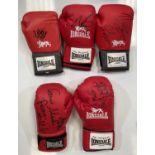 SIGNED BOXING GLOVES - BELT HOLDERS / WORLD CHAMPS.