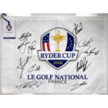 GOLF MEMORABLIA - MULTI SIGNED RYDER CUP FLAG.