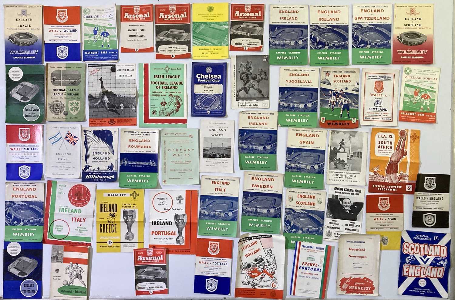 1950S/60S FOOTBALL PROGRAMMES - INTERNATIONAL TIES.