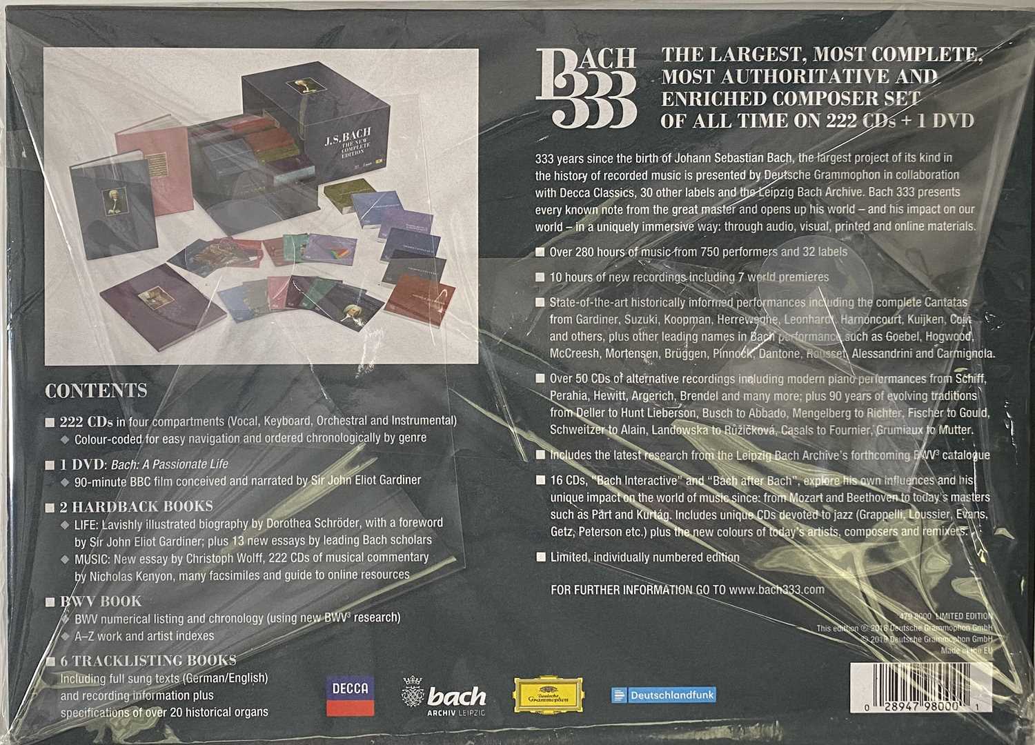 JOHANN SEBASTIAN BACH - BACH 333 - THE NEW COMPLETE EDITION - CD / DVD BOX SET - Image 3 of 3